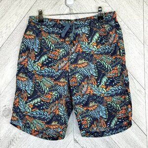 Saxx Swim Trunks Shorts Mens Size Small Cannonball 2N1 Leaf Print 8" Inseam